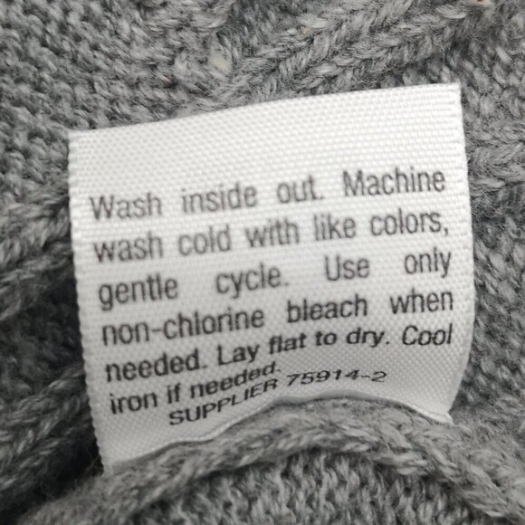 NWT St John's Bay Ladies Size 3X V-neck Grey Cable Stitch Sweater - Picture 10 of 13